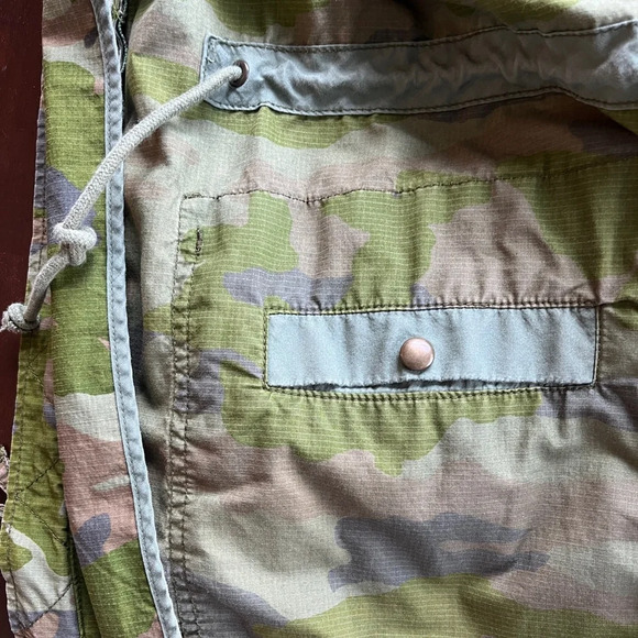 J Crew Olive Green Camouflage Field Military Jacket Women’s, Utility Pockets, S - Picture 4 of 11